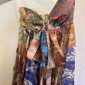 Vibrant Strapless Paisley Dress